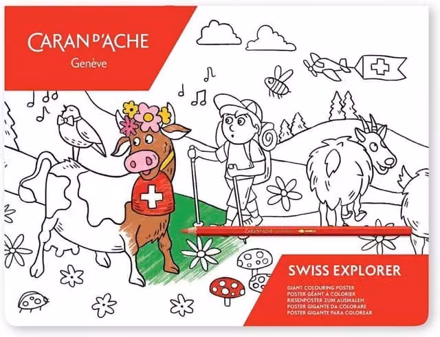 Caran d'Ache Swisscolor Giant Colouring Poster, Multicolour, W: 90 cm x H: 90 cm