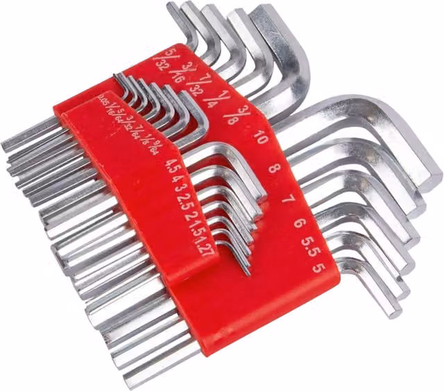 Garden Mile 25-Piece Steel Hex Key Set in Silver