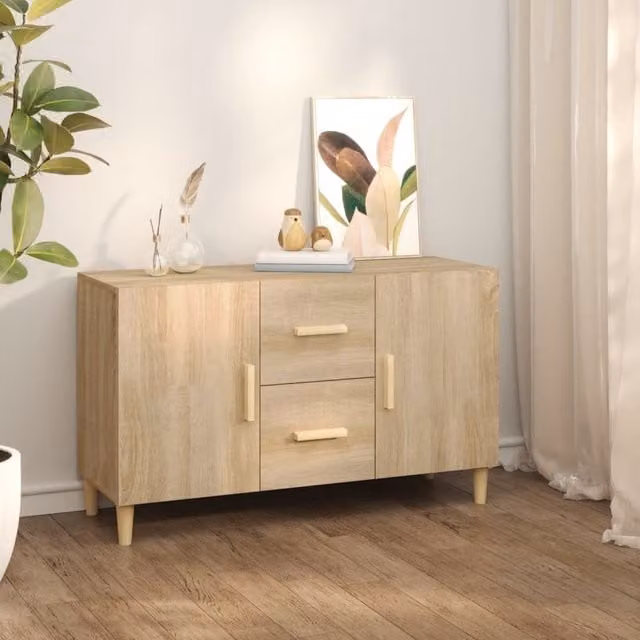 Berkfield Home Sonoma Oak Sideboard in Brown, W/D/H: 100 x 36 x 60 cm – 1