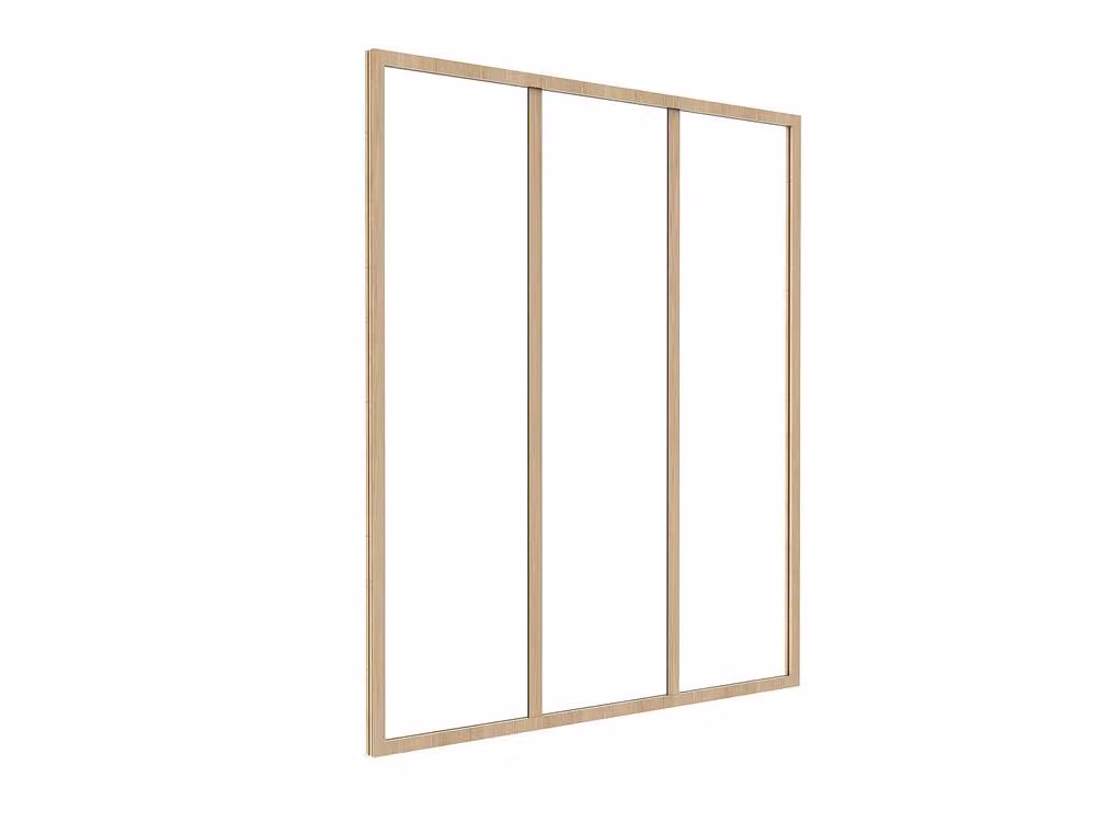 Vente-unique Industrial Aluminum and Glass Workshop Partition in Black, W: 90 cm, H: 130 cm