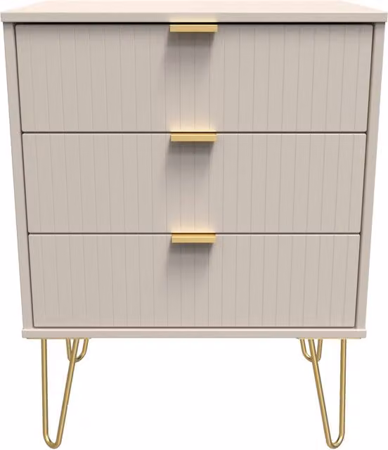 2 U Bexley 3 Drawer Chest in Taupe and Gold – 1