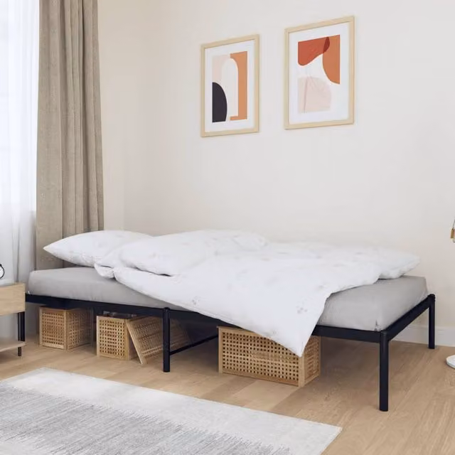 Berkfield Home Metal Bed Frame in Black, W: 107 cm, L: 203 cm – 1