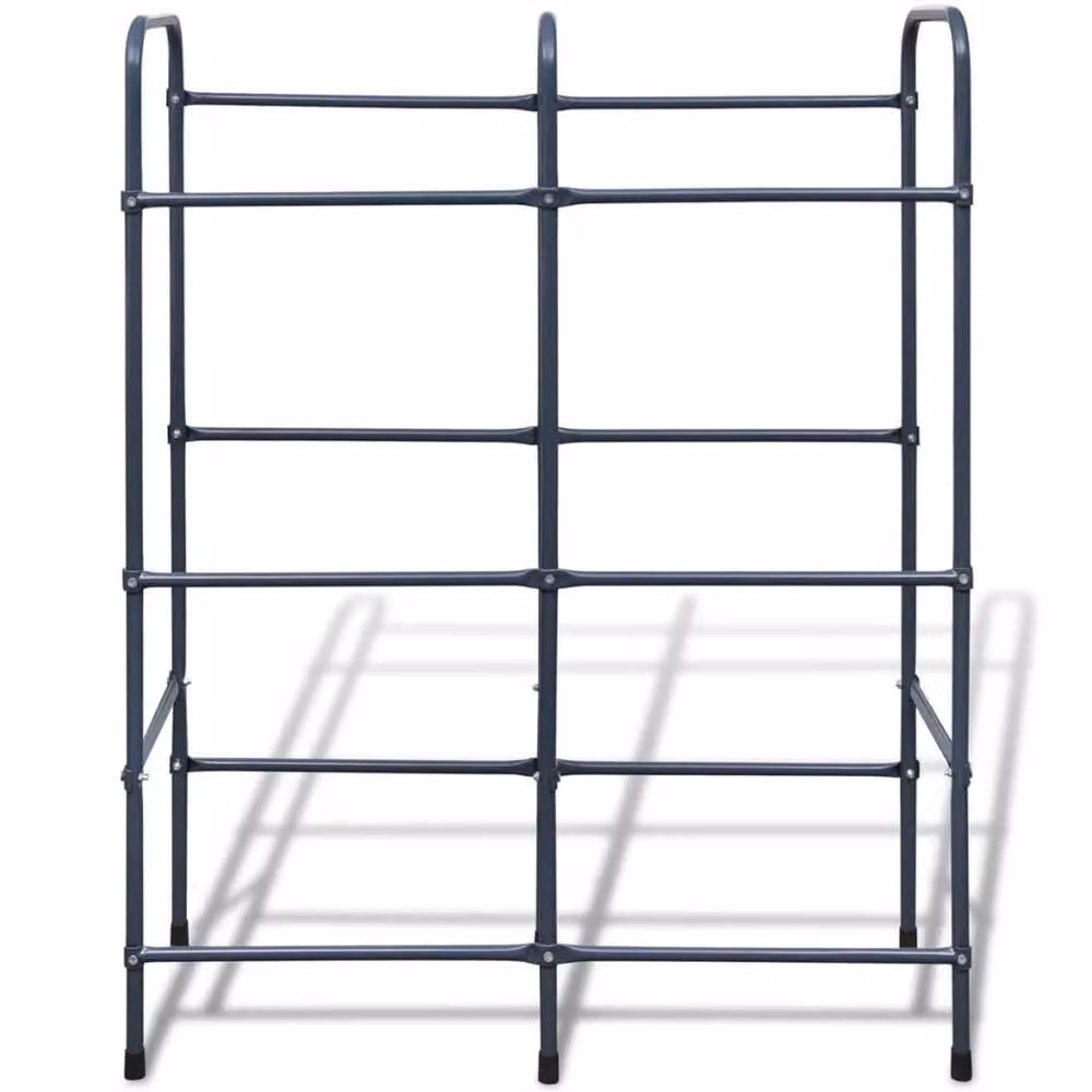 Berkfield Home Grey Steel Freestanding Shelf for 6 Crates, W/D/H: 116 x 33 x 33 cm – 2