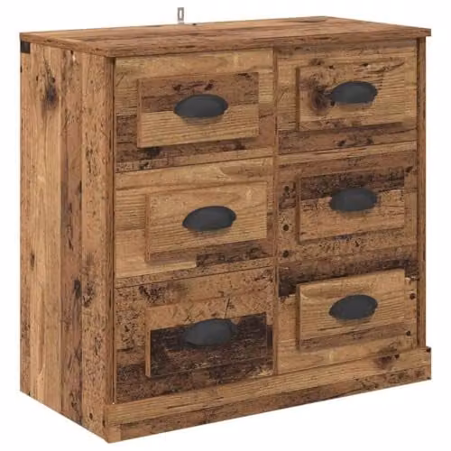 vidaXL Set of 2 Modern Sideboards in Old Wood Brown, W/D/H: 70 x 35.5 x 67.5 cm – 4
