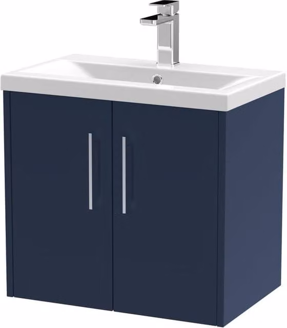 Balterley Winshill 2 Door Wall Hung Vanity Basin Unit, Blue, W: 60 cm