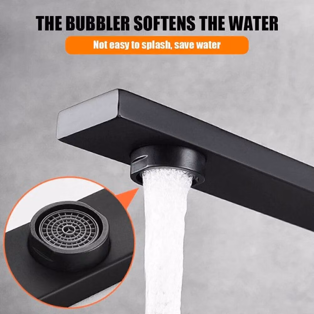 EONLION Matt Black Single Lever Kitchen Sink Mixer Tap with Swivel Spout – 4