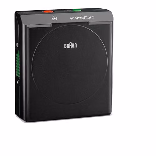 Braun Classic Analogue Travel Alarm Clock with Snooze and Light in Black, Model BC05B – 8