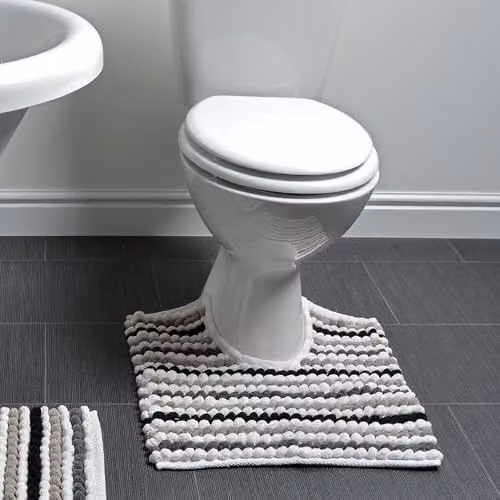 Allure Bath Fashions Striped Chunky Bobble Toilet Mat in Grey, W/D/H: 50 x 50 x 5 cm – 2