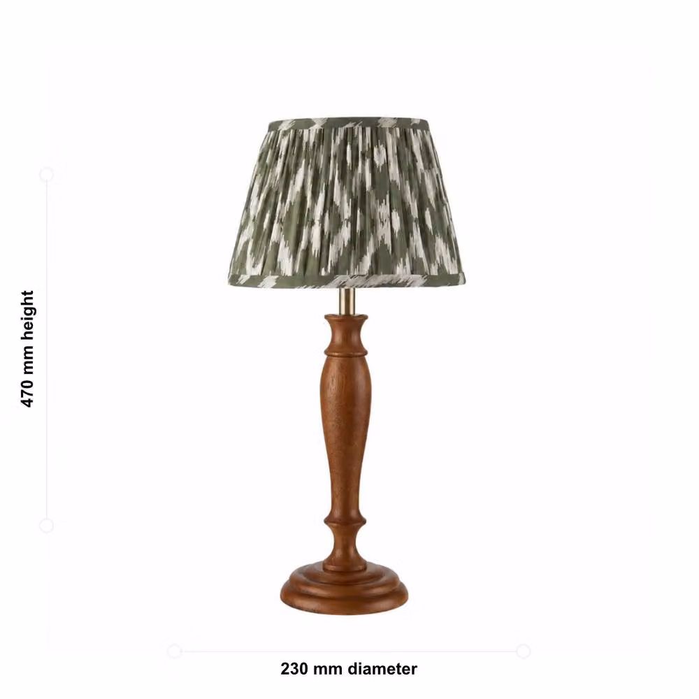 First Choice Lighting Rutherford Table Lamp in Dark Wood with Multicolour Fabric Shade – 3