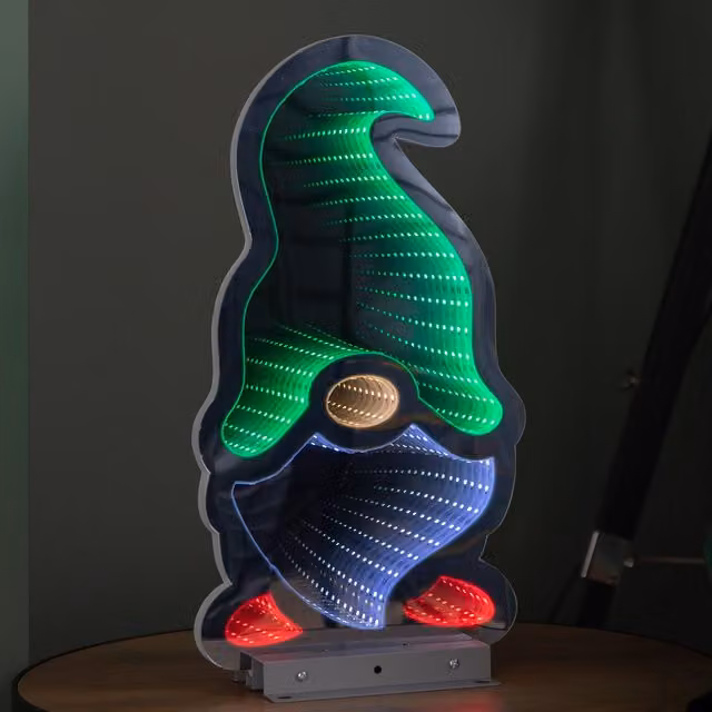 Samuel ALEXANDER 40cm Infinity Gonk with Hat on Metal Base with Green, White and Red Multicolour LEDs – 1
