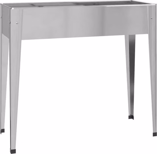 Berkfield Home Garden Planter in Silver Galvanised Steel, W: 100.5 cm, D: 40.5 cm, H: 90 cm