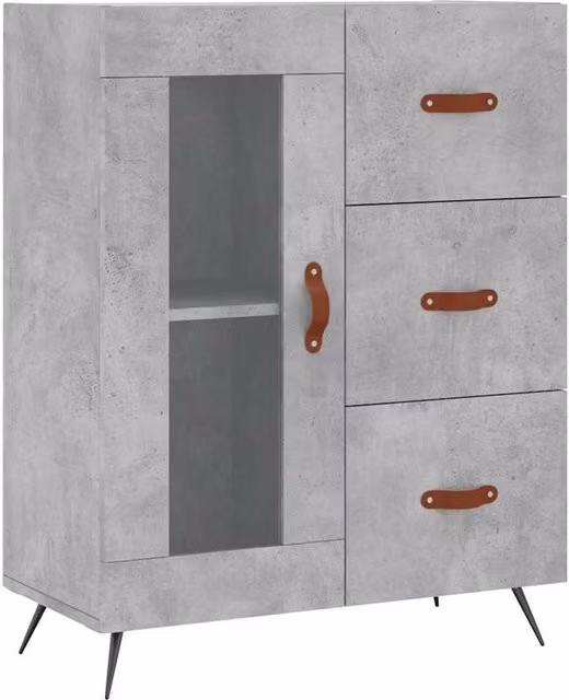 Berkfield Home Sideboard in Concrete Grey, W/D/H: 69.5 x 34 x 90 cm – 1