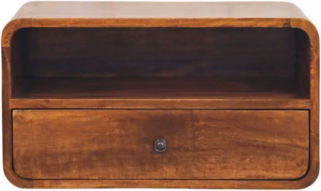 Artisan Furniture Mango Wood Wall-Mounted Nightstand in Brown