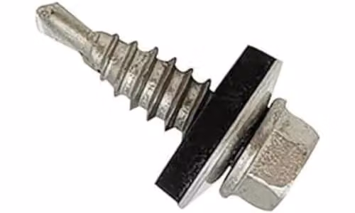 Forgefix Silver Self-Drilling Hex Stitching Screws with Washer, 100 Pack