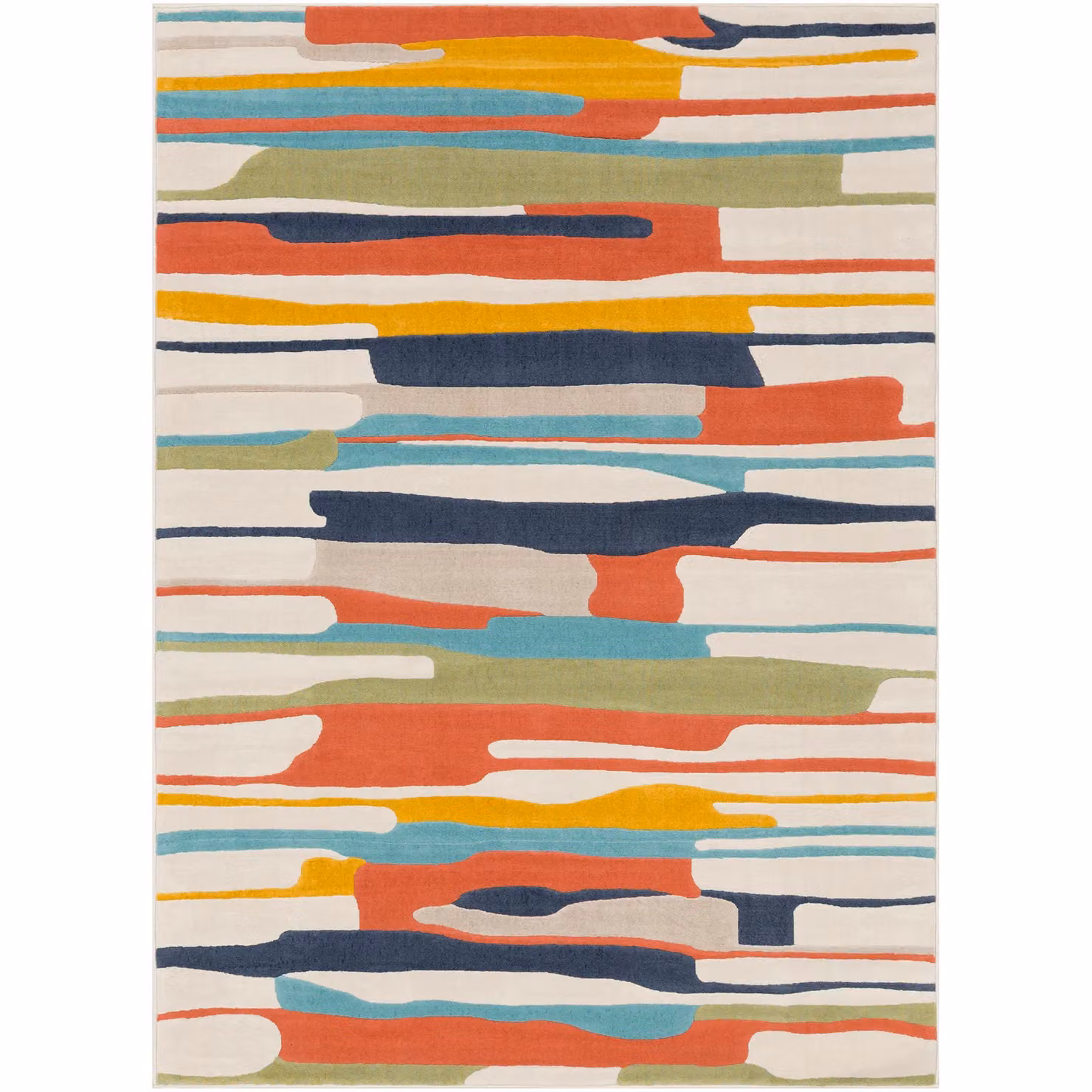 Livabliss Modern Abstract Multicolour Rug in Orange, Yellow and Grey, W: 200 cm, D: 275 cm – 2