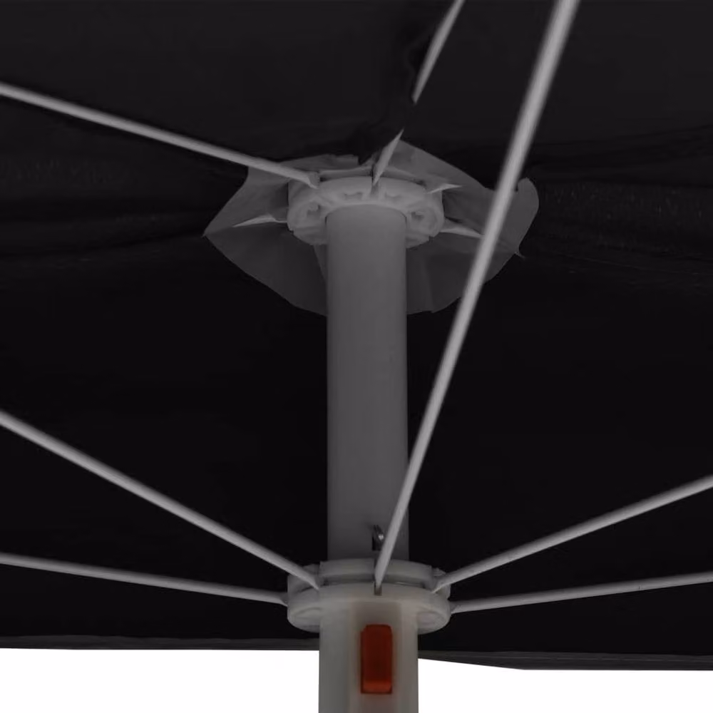 Berkfield Home Garden Black Half Parasol with Pole, W: 180 cm, D: 90 cm – 3