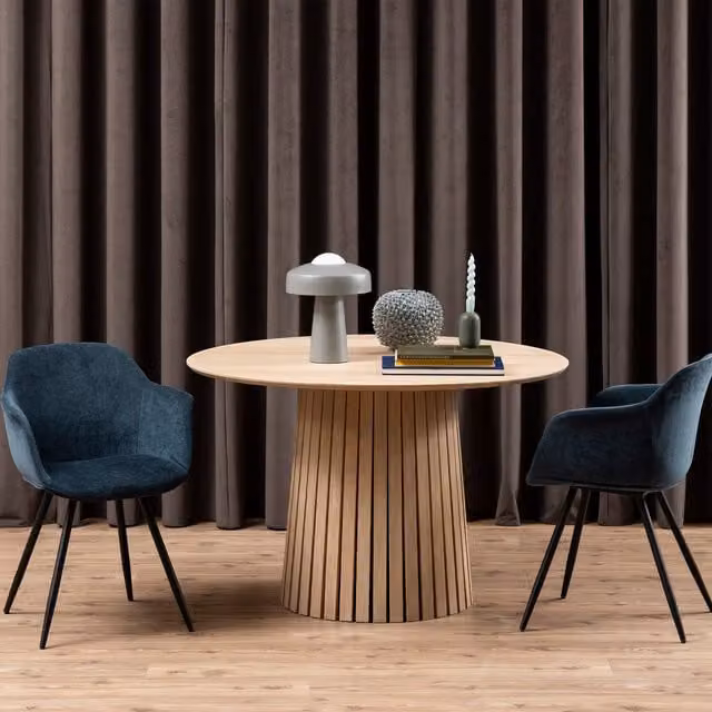 Furniture To Go Christo Lamella Round Dining Table in White Oak