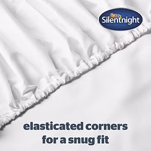 Silentnight Supersoft Microfibre Fitted Sheet, Double, White or Anthracite, W/D/H: 140 x 200 cm – 3