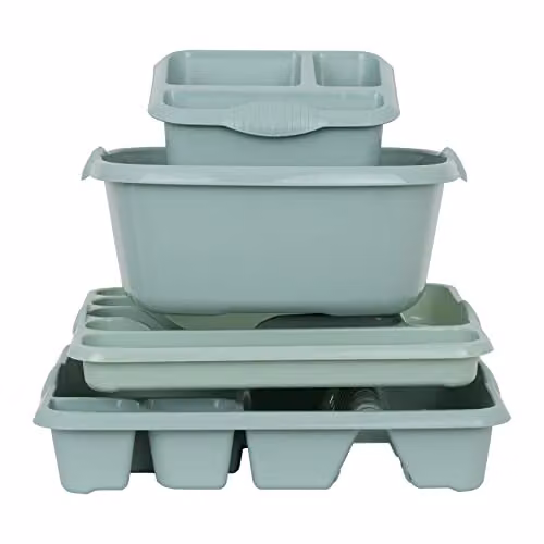 Wham Casa 4 Piece Plastic Kitchen Set in Silver Sage – 2
