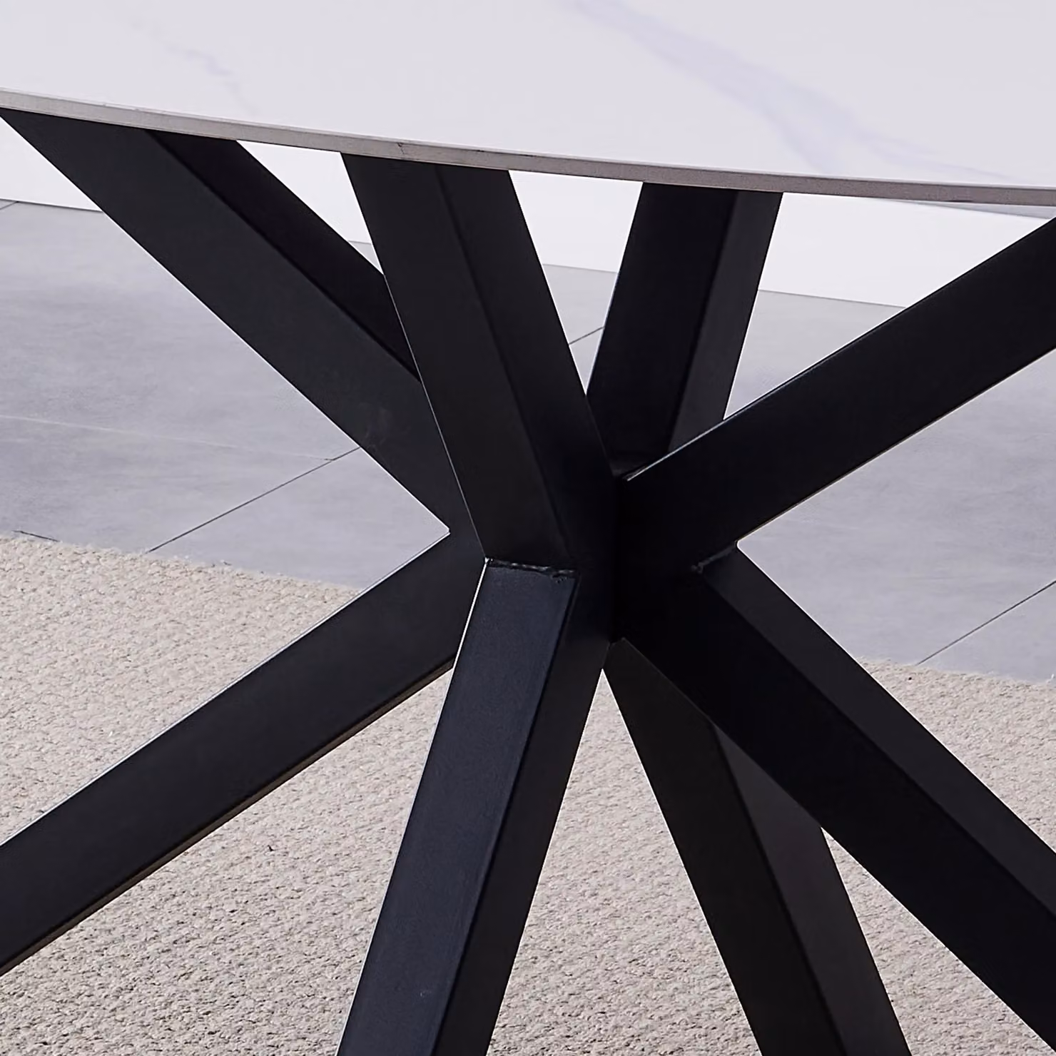 Artemis Home Firmo Modern Oval Ceramic Dining Table in White and Black, W: 160 cm, D: 90 cm, H: 75 cm – 2