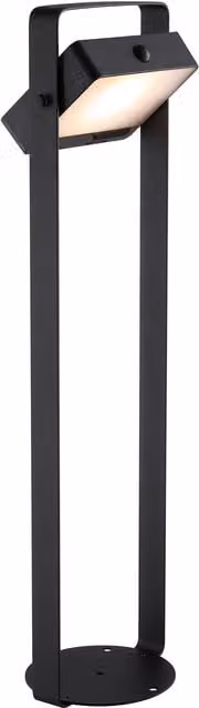 Nordlux Saulio Solar LED Outdoor Post Light in Black Metal with Motion and Dusk Sensors, IP44, 3000k Warm White