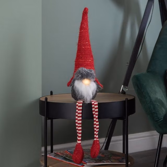 Samuel Alexander 72cm Light up Christmas Gonk with Dangly Legs and Red Aviator Hat