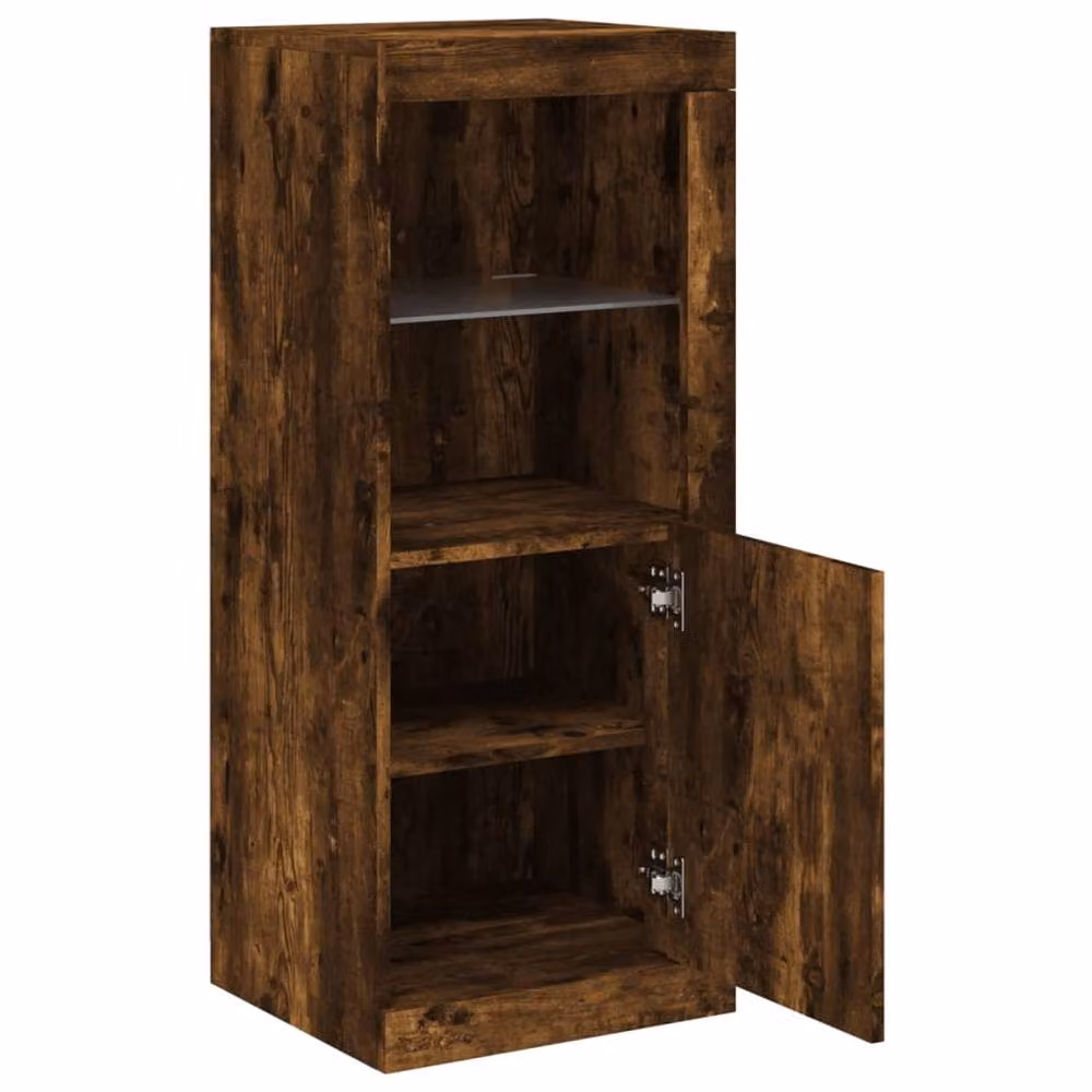 Berkfield Home Smoked Oak Sideboard with Integrated LED Lights in Brown, W/D/H: 41 x 37 x 100 cm – 5