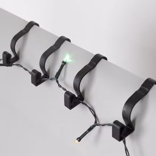 SHATCHI 16-Piece Black Plastic Gutter Hooks for Outdoor Hanging Christmas String and Rope Lights – 4