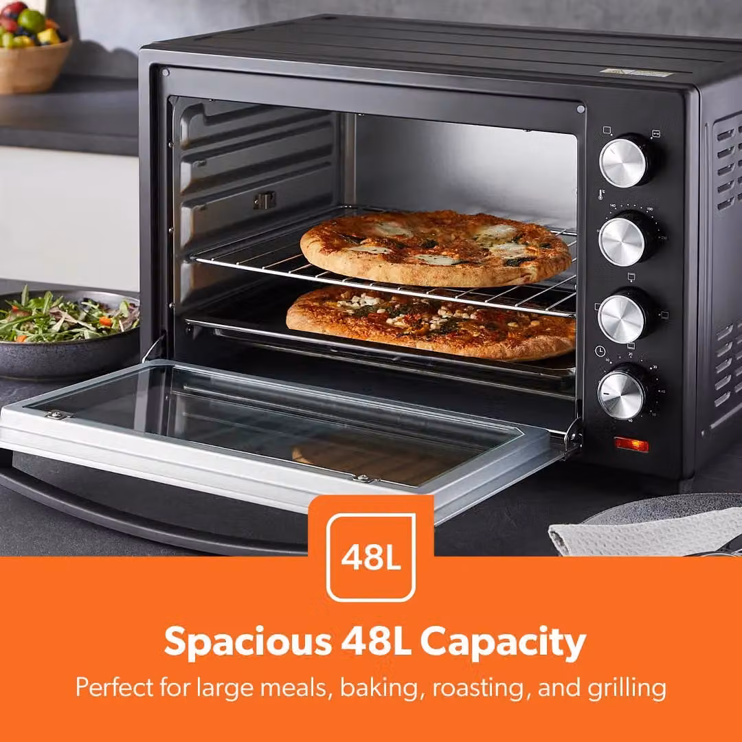 Geepas 48L Mini Oven Toaster Grill with 2000W Power in Black – 3