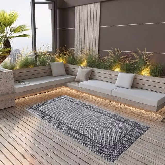 Berkfield Home Grey Outdoor Polypropylene Carpet, W: 160 cm, L: 230 cm