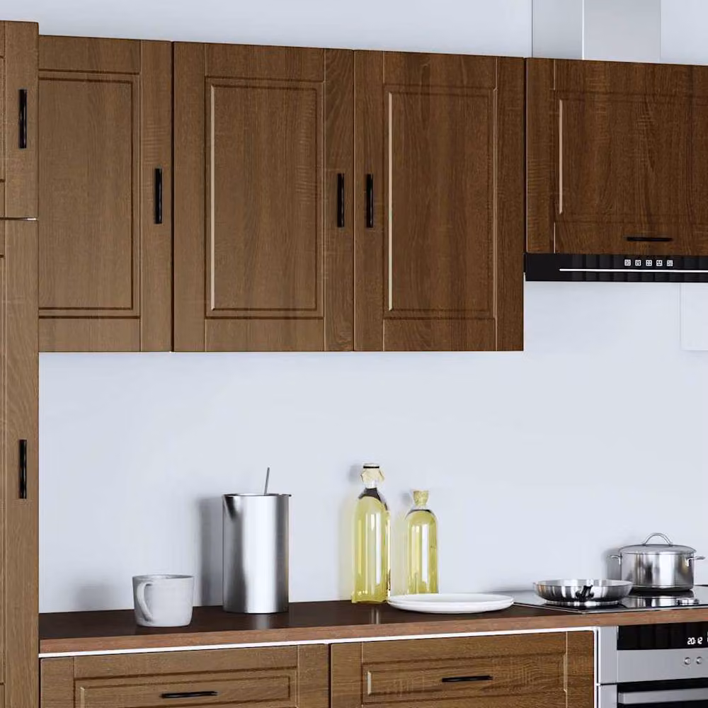 Berkfield Home Porto Kitchen Wall Cabinet in Brown Oak Engineered Wood – 2