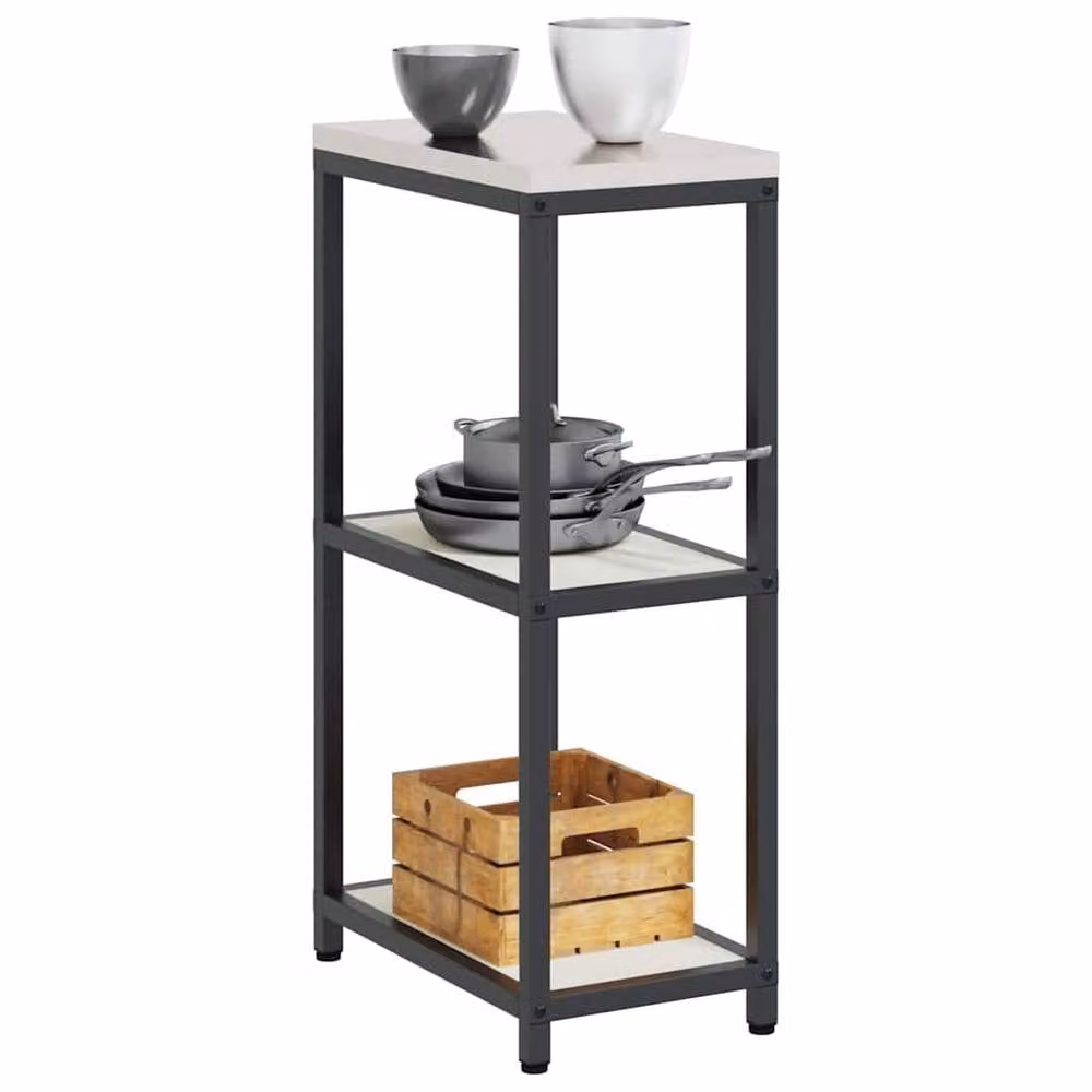 Berkfield Home Modern White Steel Kitchen Storage Shelf – 3