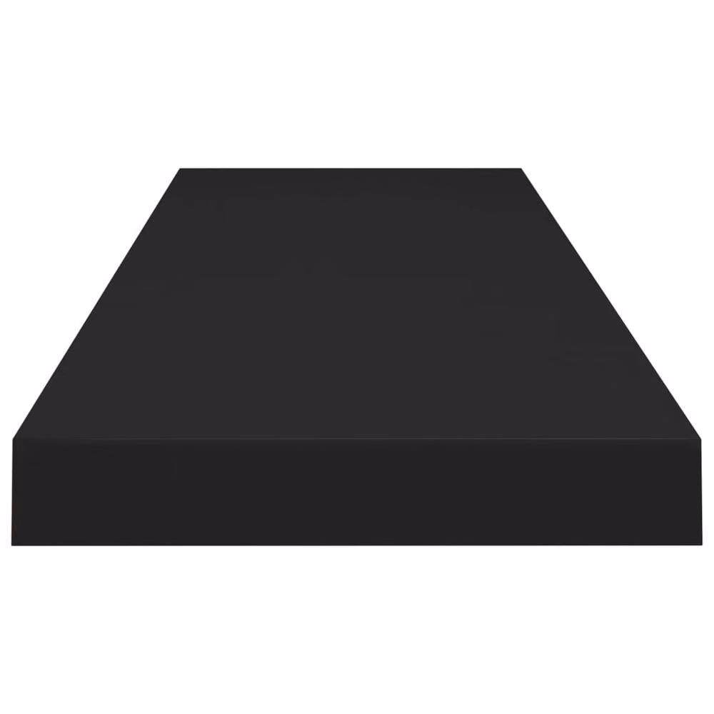 Berkfield Home Set of 4 Durable Black MDF Floating Wall Shelves, W: 90 cm, D: 23.5 cm, H: 3.8 cm – 4