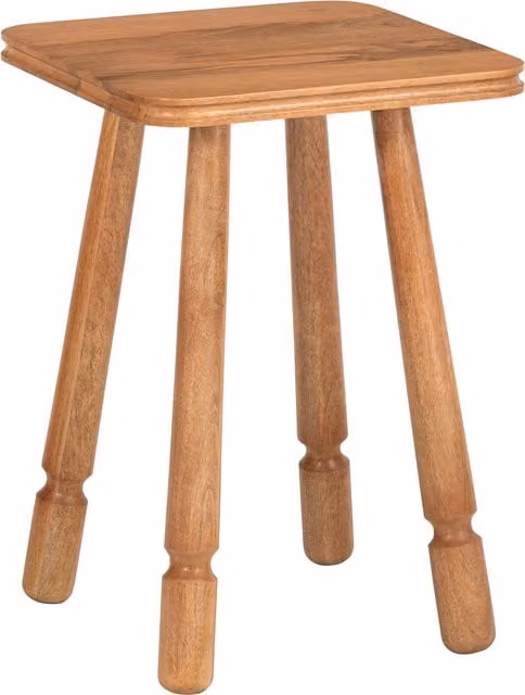 MH London Rustic Square Solid Wood Side Table in Brown