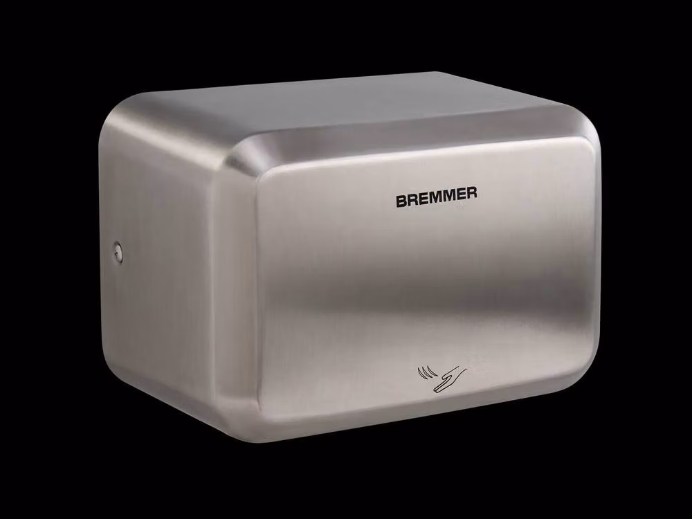 Bremmer Nano Blade Compact Wall Mounted Hand Dryer in Silver Brushed Stainless Steel – 3