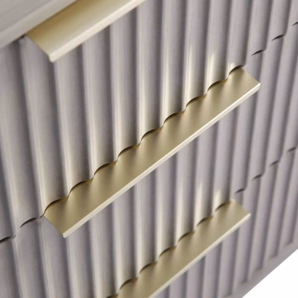Home Garden Direct Monza 3 Drawer Chest with Fluted Front in Grey and Pale Ash – 3