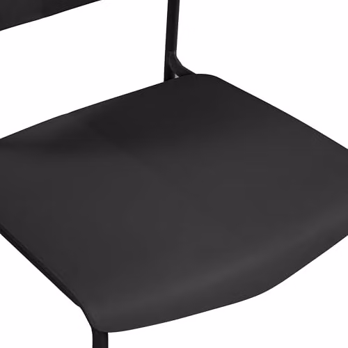 Core Products Academy Set of 2 Stackable Black Plastic Dining Chairs with Metal Legs – 5