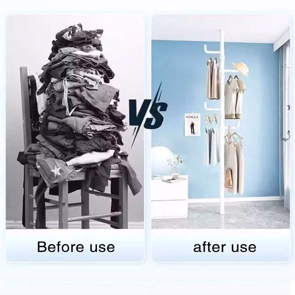 EONLION White Laundry Pole Clothes Drying Rack, Width: 100 cm – 3