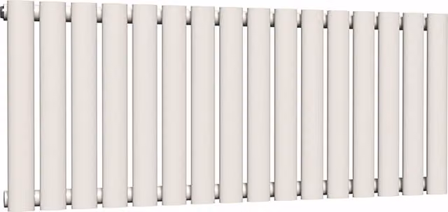 Lux Heat Oval Horizontal Single Wall Mounted Radiator in White, W: 96 cm, H: 40 cm