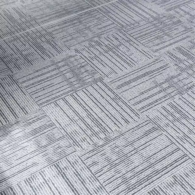 NOVECRAFTO Self Adhesive Vinyl Floor Tiles in Grey with Faux Carpet Effect