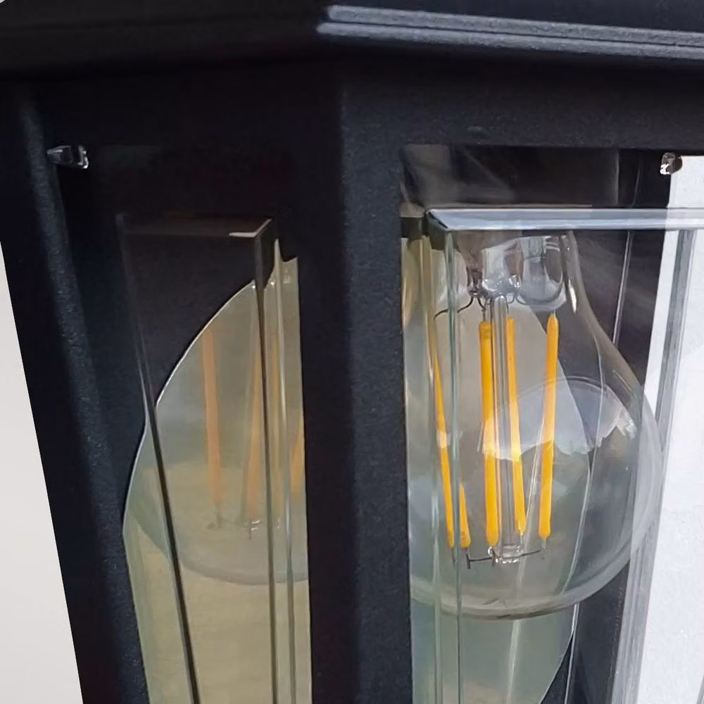 Netlighting Deco Lane Black IP44 Outdoor Wall Lantern with Transparent Glass – 3