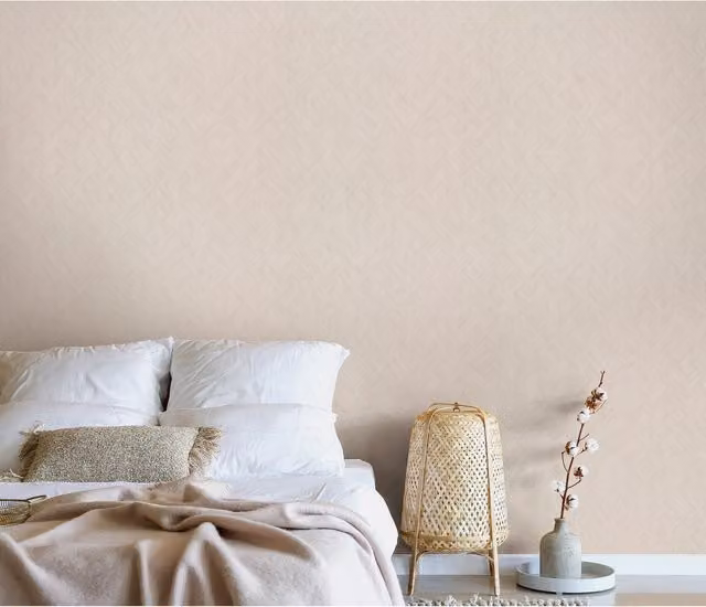 Erismann Silent Weave Plain Abstract Vinyl Wallpaper in Grey and Pink