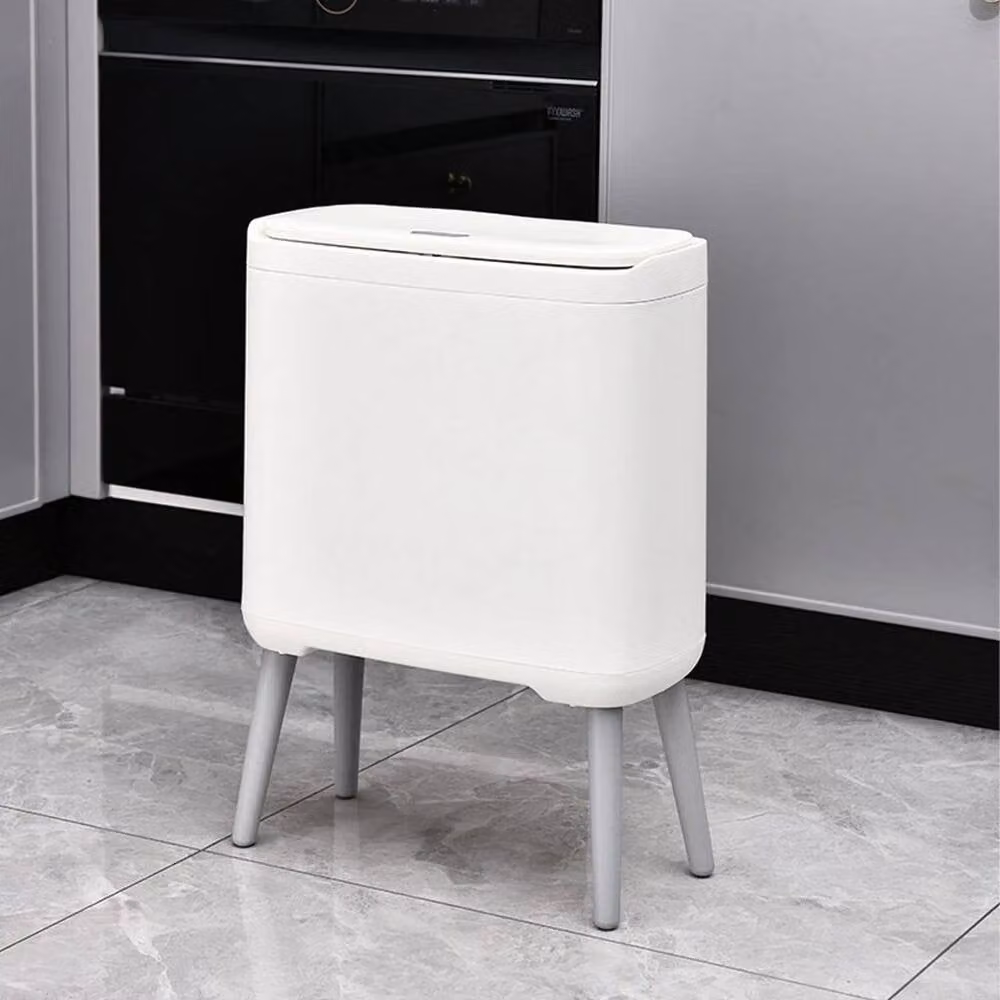 PAWNORA Touch Kitchen Rubbish Bin, White, W: 37 cm, D: 16.5 cm, H: 52 cm – 2