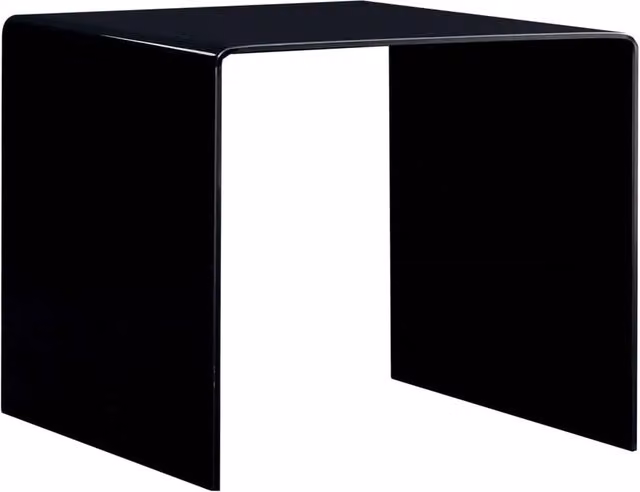 Berkfield Home Black Square Tempered Glass Coffee Table W/D/H: 50 x 50 x 45 cm