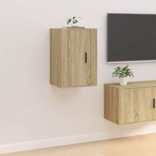 vidaXL 2 Piece Modern Wall-mounted TV Cabinet Set in Brown, W/D/H: 60 x 40 x 34.5 cm – 3