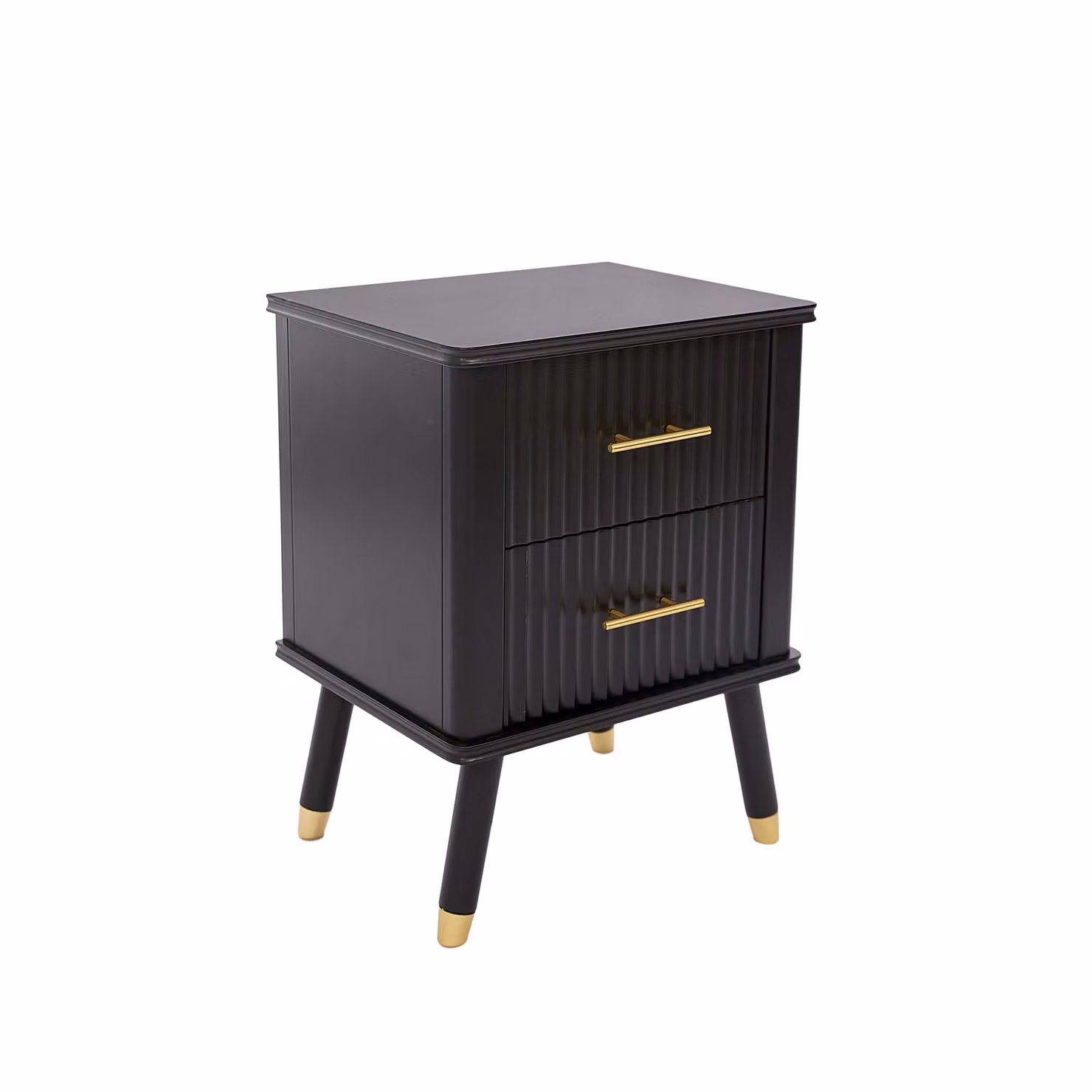 Cabinet Bits Cozzano 2 Drawer Bedside Table in Matt Black Metal – 2