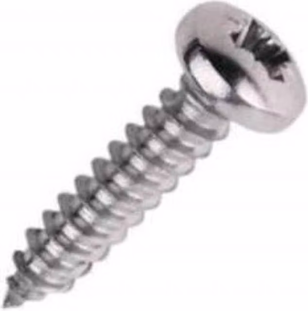 Securpak Silver Galvanised Pozidriv Self Tapping Screws, Pack of 60