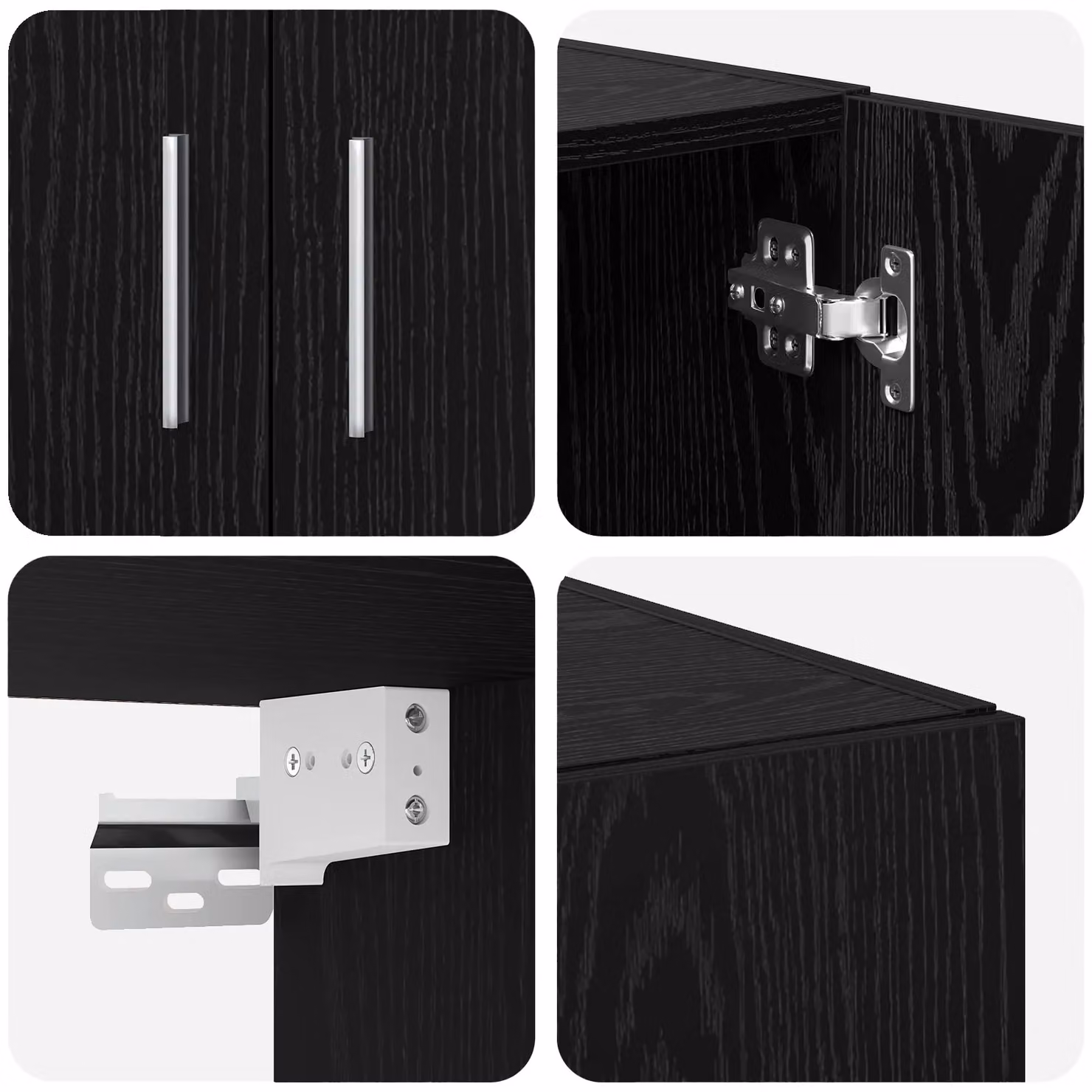 Berkfield Home Black Oak Storage Cabinet with Hinged Doors and Internal Shelves, W: 70 cm, D: 42.5 cm, H: 225 cm – 4