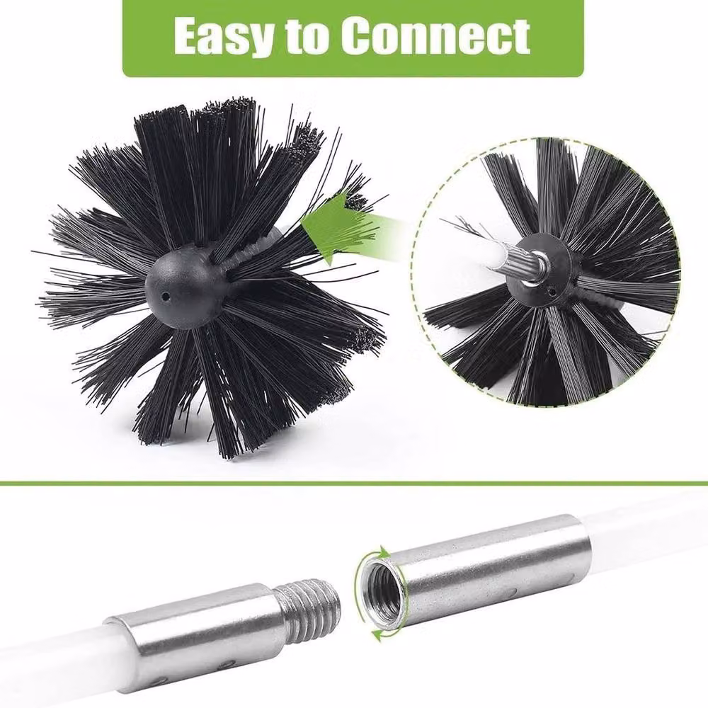 SPETLEK Flexible Chimney Sweep Set Flue Sweeping Brush in Black – 3