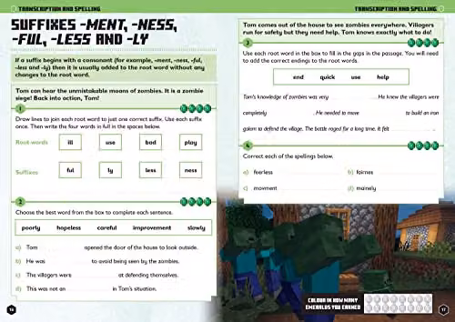 Collins Minecraft English Ages 6-7 Official Workbook for Children, Multicolour – 4
